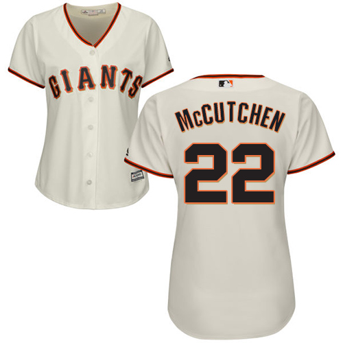 Giants #22 Andrew McCutchen Cream Home Women's Stitched MLB Jersey